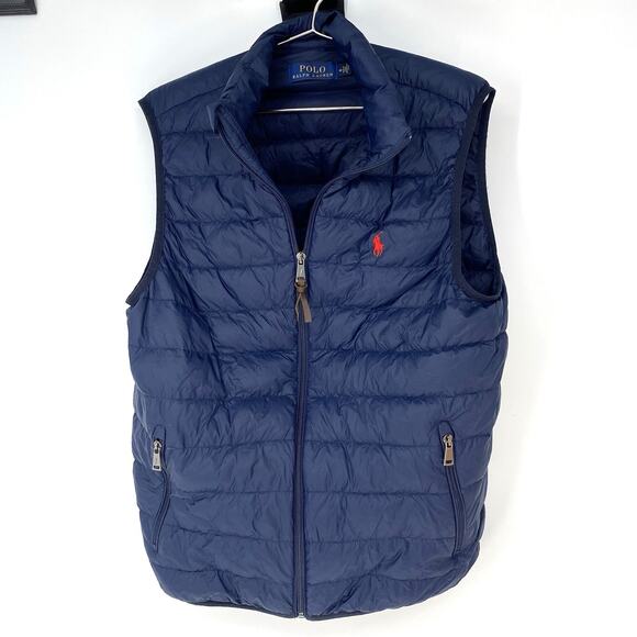 Polo Ralph Lauren Down Puffer Vest Navy Blue Men's Size M - Picture 1 of 7